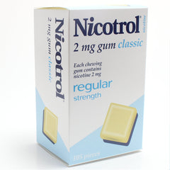 DENTED BOX SALE ITEM - 6 Pack - Nicotrol Nicotine Gum 2mg Classic Flavor Uncoated (105 each) DENTED SALE