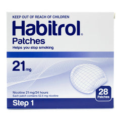 STEP 1 Habitrol Transdermal 21mg Nicotine Patches, 28 Pieces. NO BOX. SHORT DATE SALE 12/2023