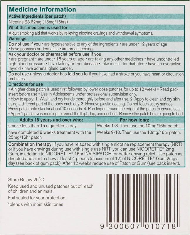 Nicorette Invisipatch Step 2, 15mg, 7 Patches