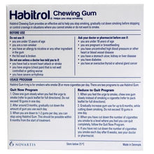 Habitrol nicotine gum 4mg fruit flavor 384 pieces back view directions