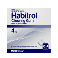 Habitrol Nicotine Gum 4mg MINT Flavor (204 each x 18 boxes = 3672 Total Pieces) SALE