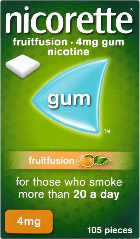 Nicorette Nicotine Gum 4mg Fruit Fusion Flavor, 105 Count