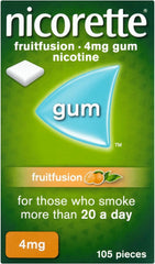 Nicorette Nicotine Gum 4mg Fruit Fusion Flavor, 105 Count