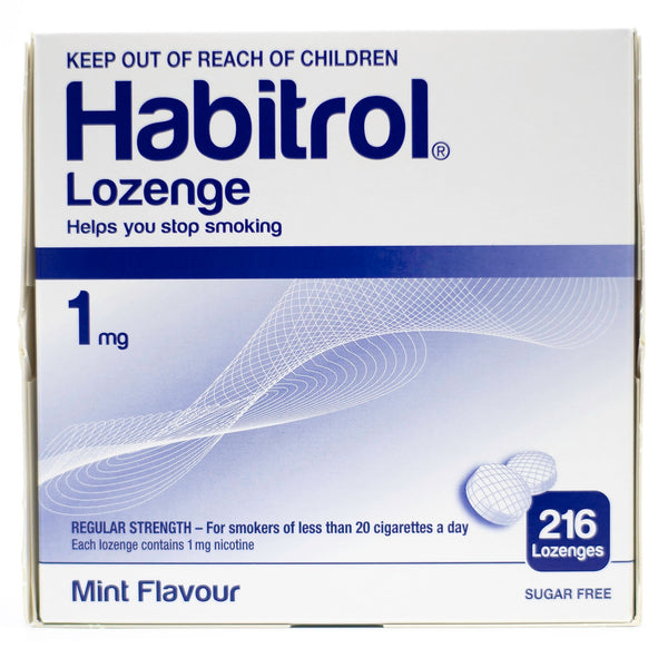 Habitrol nicotine lozenge 1mg mint flavor 216 pieces front view