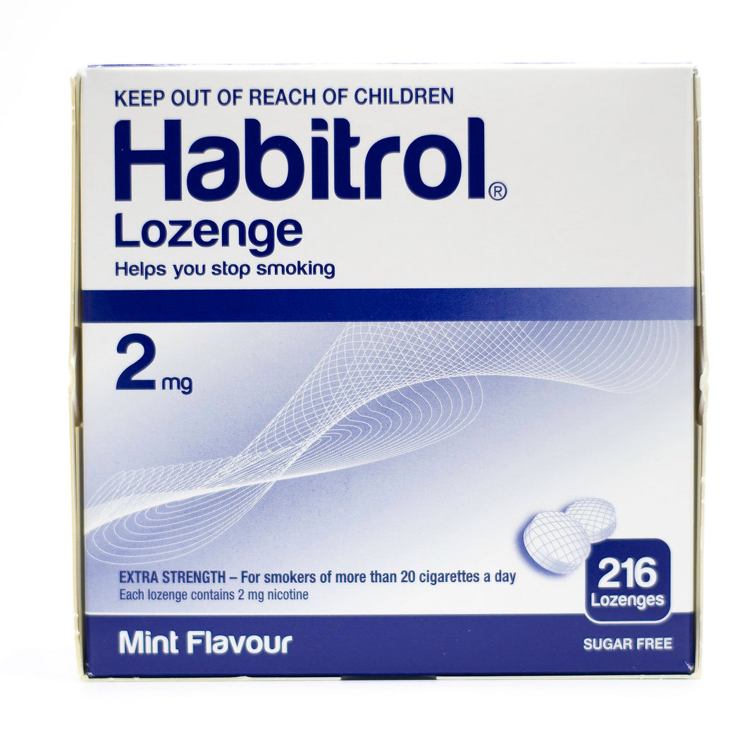 Habitrol nicotine lozenge 2mg mint flavor 216 pieces front view