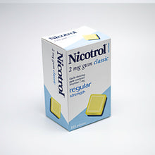 Nicotrol nicotine gum 2mg classic flavor 105 pieces top side view