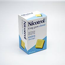 Nicotrol nicotine gum 4mg classic flavor 105 pieces top side view