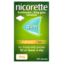Nicorette Nicotine Gum 2mg Fruit Fusion Flavor, 105 Count